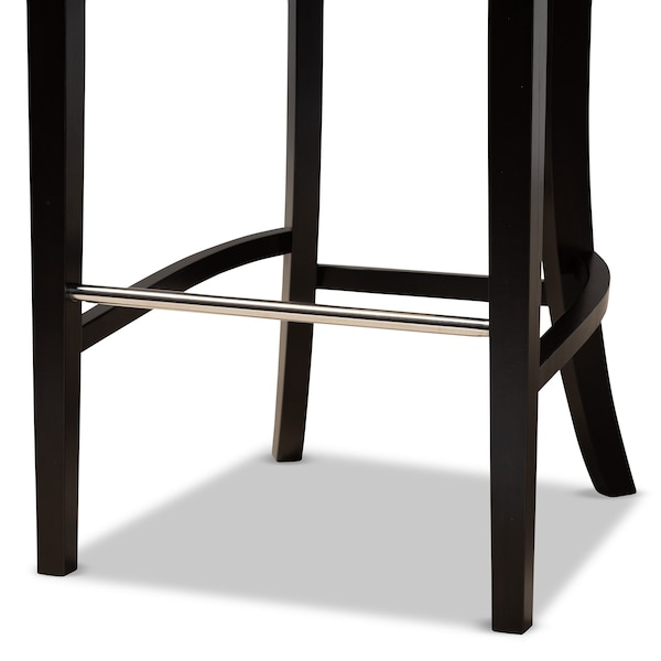 Baxton Studio Chloe Modern and Contemporary Navy Blue Velvet and Dark Brown Finished Wood 2-Piece Bar Stool Set - 181-11008-ZORO