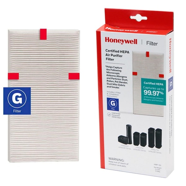 Honeywell Filter G True HEPA Air Purifier Filter, 1.5 x 10 - HRFG1