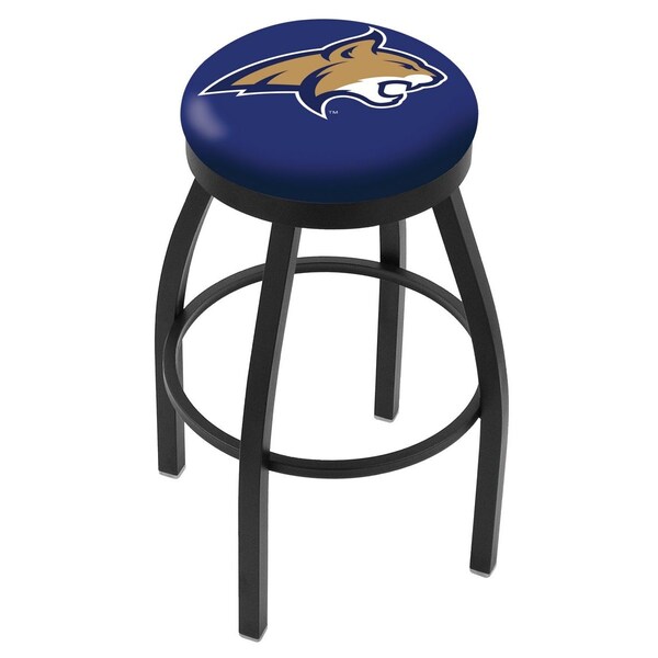 Holland Bar Stool Co 25" Blk Wrinkle Montana State Swivel Bar Stool, Accent Ring - L8B2B25MONTST