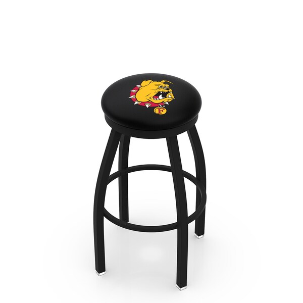 Holland Bar Stool Co 30" Blk Wrinkle Ferris State Swivel Bar Stool, Accent Ring - L8B2B30FERRST