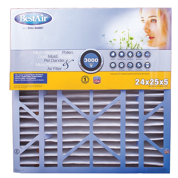 Bestair 24 in x 25 in x 5 in Synthetic Furnace Air Cleaner Filter - CB2425-13R-2