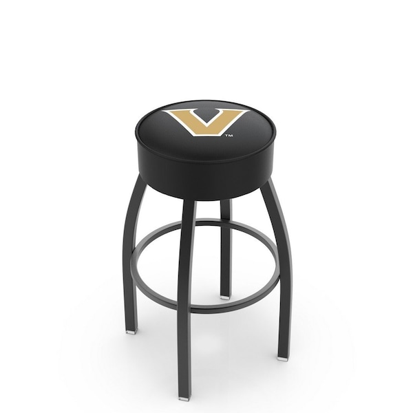 Holland Bar Stool Co 30" 4" Vanderbilt Cushion Seat, Blk Wrinkle Base Swivel Bar Stool - L8B130VANDER