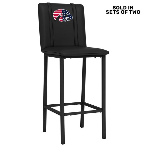 Dreamseat Bar Stool 500 with Iowa Hawkeyes Patriotic Primary Logo, 2PK - XZ500BSDBLK-PSCOL13522A