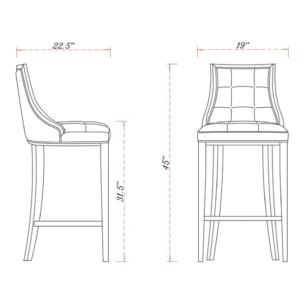Manhattan Comfort Fifth Avenue Faux Leather Barstool in Pebble Grey - BS007-PE