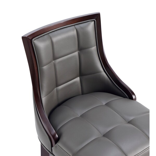 Manhattan Comfort Fifth Avenue Faux Leather Barstool in Pebble Grey - BS007-PE