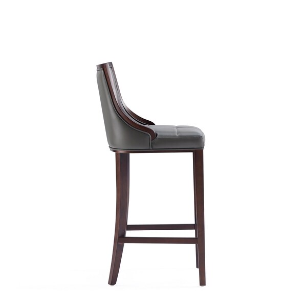 Manhattan Comfort Fifth Avenue Faux Leather Barstool in Pebble Grey - BS007-PE