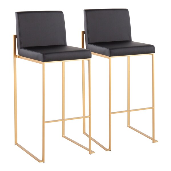 Lumisource Fuji High Back Barstool - Set of 2 PR - B30-FUJIHB AUBK2