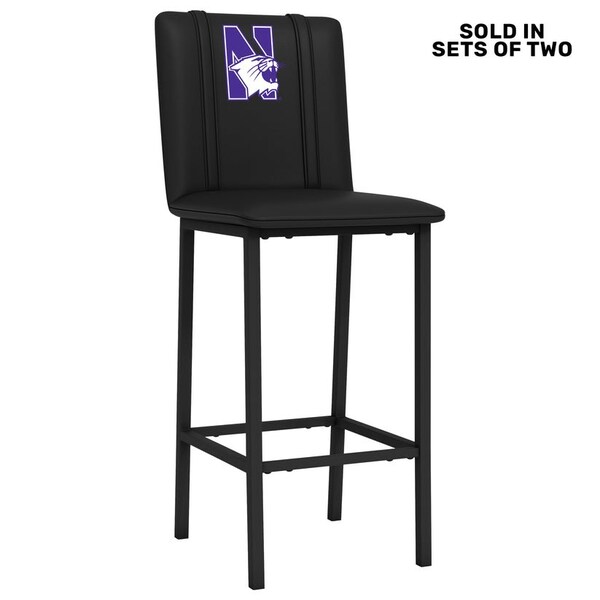 Dreamseat Bar Stool 500 with Northwestern Wildcats Logo, 2PK - XZ500BSDBLK-PSCOL13355A