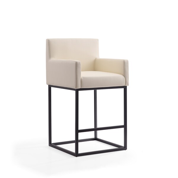 Manhattan Comfort Ambassador Barstool in Cream and Black - BS017-CR