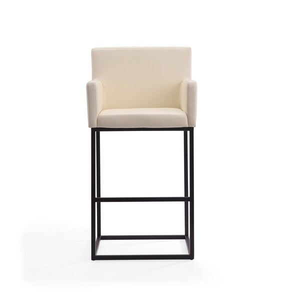 Manhattan Comfort Ambassador Barstool in Cream and Black - BS017-CR