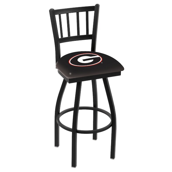 Holland Bar Stool Co 30" Blk Wrinkle Georgia "G" Swivel Bar Stool, Jailhouse Back - L01830GA-G