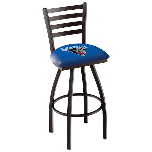 Holland Bar Stool Co 30" Blk Wrinkle Maine Swivel Bar Stool, Ladder Back - L01430MAINEU