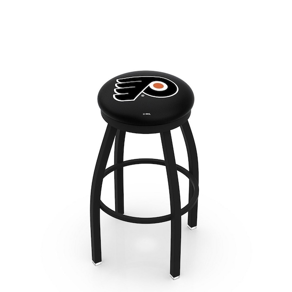 Holland Bar Stool Co 30" Blk Wrinkle Philadelphia Flyers Swivel Bar Stool, Accent Ring - L8B2B30PHIFLY-B