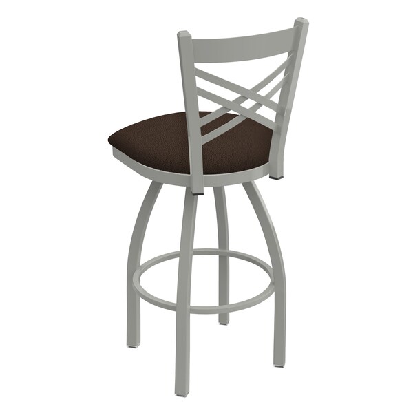 Holland Bar Stool Co 30" Swivel Bar Stool, Nickel Finish, Rein Coffee Seat - 82030AN025
