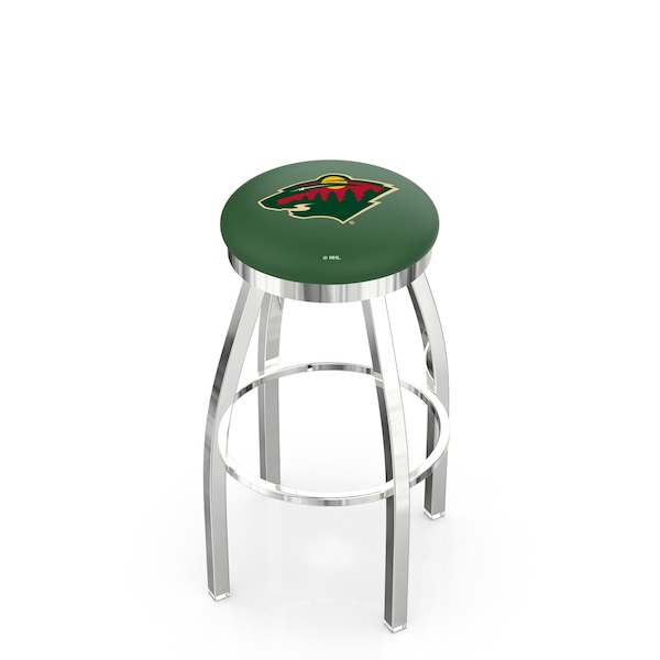 Holland Bar Stool Co 30" Chrome Minnesota Wild Swivel Bar Stool, Accent Ring - L8C2C30MINWLD
