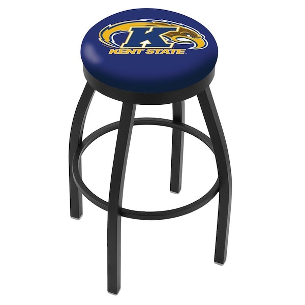 Holland Bar Stool Co 25" Blk Wrinkle Kent State Swivel Bar Stool, Accent Ring - L8B2B25KENTST