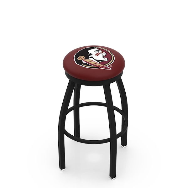 Holland Bar Stool Co 25" Blk Wrinkle Florida State (Head) Swivel Bar Stool, Accent Ring - L8B2B25FSU-HD