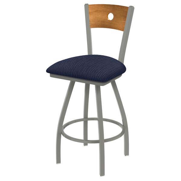 Holland Bar Stool Co 30" Swivel Counter Stool, SS Finish, Med Back, Graph Anchor Seat - 83036ANMEDMPLB014