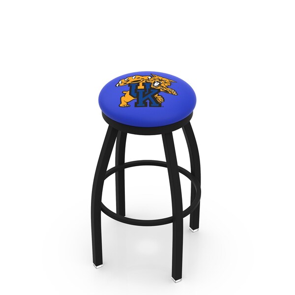 Holland Bar Stool Co 25" Blk Wrinkle Kentucky "Wildcat" Swivel Bar Stool, Accent Ring - L8B2B25UKYCAT