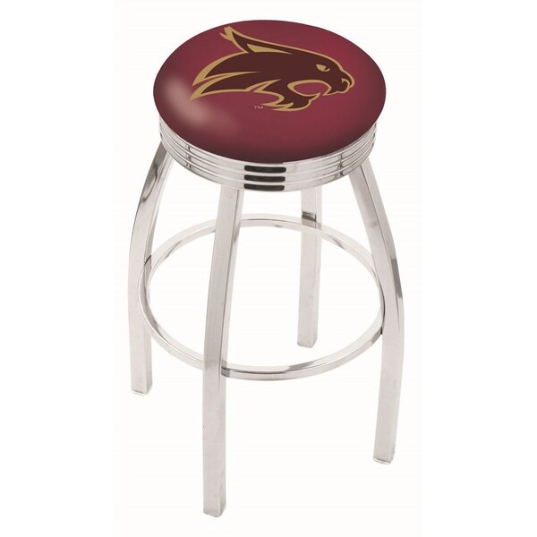 Holland Bar Stool Co 25" Chrome Texas State Swivel Bar Stool, Accent Ring - L8C3C25TEXSST