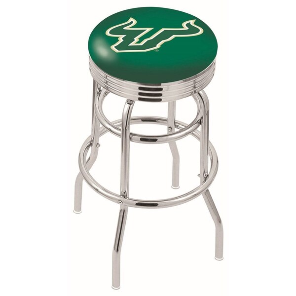 Holland Bar Stool Co 25" Chrome 2-Ring South Florida Swivel Bar Stool, Accent Ring - L7C3C25SOUFLA