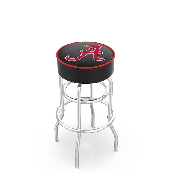 Holland Bar Stool Co 25" 4" Alabama Cushion Seat, Double-Ring Chrome Swivel Bar Stool - L7C125AL-A