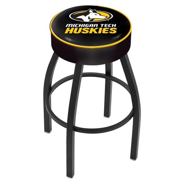 Holland Bar Stool Co 30" 4" Michigan Tech Cushion Seat, Blk Wrinkle Base Swivel Bar Stool - L8B130MITECH