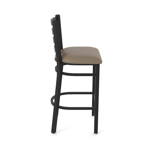 Holland Bar Stool Co 30" Stationary Bar Stool, Black Wrinkle, Canter Earth Seat - 40030BW006