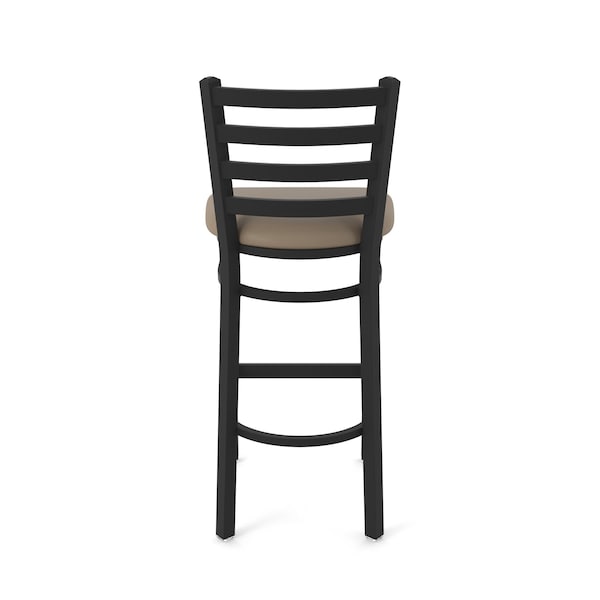 Holland Bar Stool Co 30" Stationary Bar Stool, Black Wrinkle, Canter Earth Seat - 40030BW006