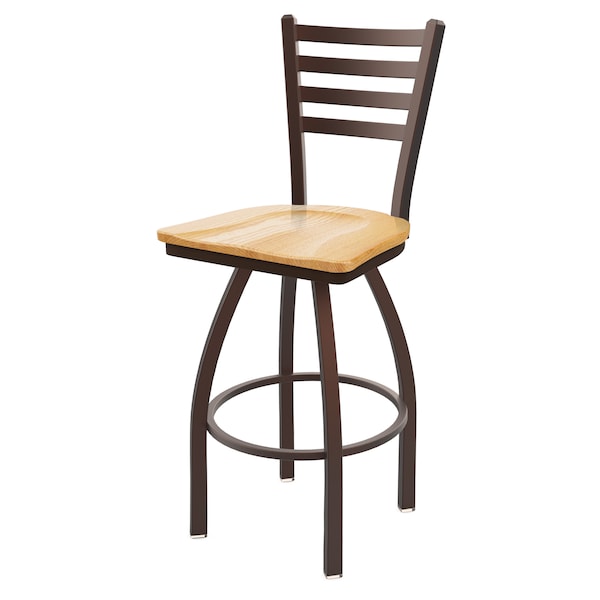 Holland Bar Stool Co 30" Swivel Bar Stool, Bronze Finish, Nat Oak Seat - 41030BZNATOAK
