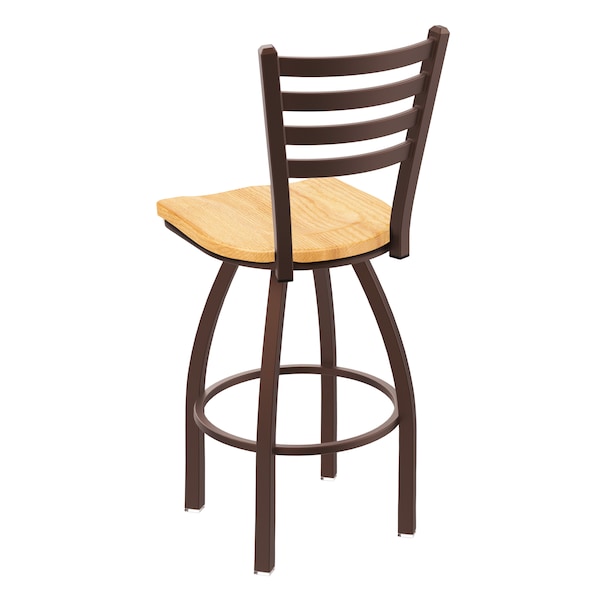 Holland Bar Stool Co 30" Swivel Bar Stool, Bronze Finish, Nat Oak Seat - 41030BZNATOAK