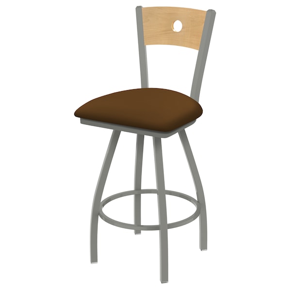 Holland Bar Stool Co 30" Swivel Counter Stool, SS Finish, Nat Back, Canter Thatch Seat - 83036ANNATMPLB001