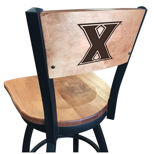 Holland Bar Stool Co 30" Blk Wrinkle Xavier Swivel Bar Stool, Laser Engraved Back - L03830BWMEDMPLAXAVIERMEDMPL