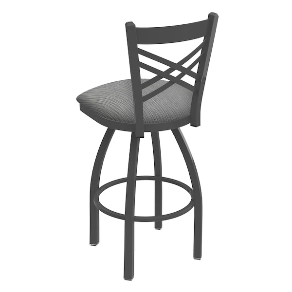 Holland Bar Stool Co 30" Swivel Bar Stool, Pewter Finish, Graph Seat - 82030PW020