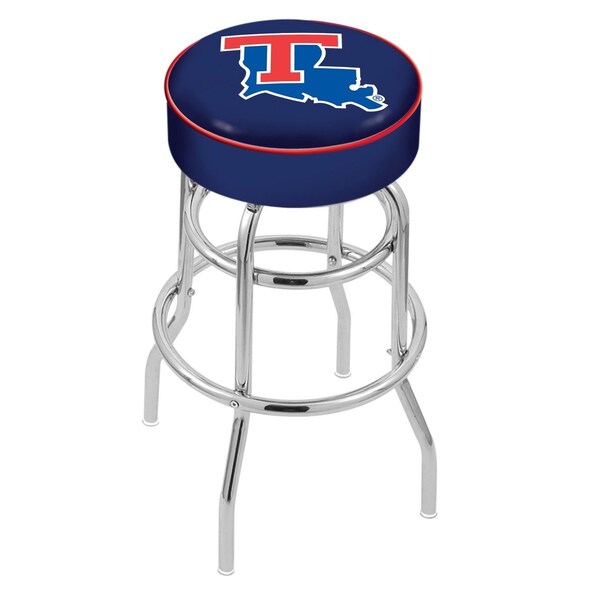 Holland Bar Stool Co 25" Louisiana Tech Cushion Seat, 2-Ring Chrome Swivel Bar Stool - L7C125LATECH