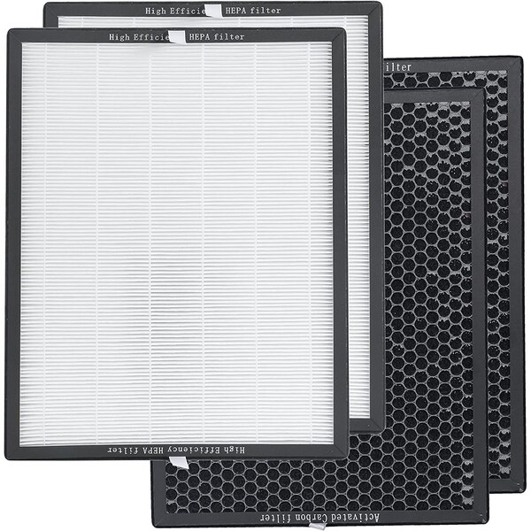 Black & Decker Replacement Air Purifier Filter BLACK + DECKER, Dual HEPA & Activated Carbon Filter, BAPUV250 - AF4