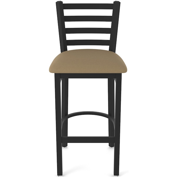 Holland Bar Stool Co 30" Stationary Bar Stool, Black Wrinkle, Canter Thatch Seat - 40030BW001