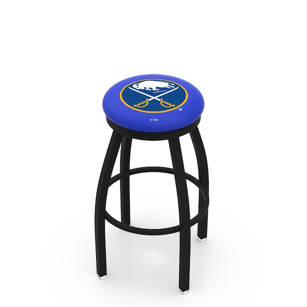 Holland Bar Stool Co 25" Blk Wrinkle Buffalo Sabres Swivel Bar Stool, Accent Ring - L8B2B25BUFSAB