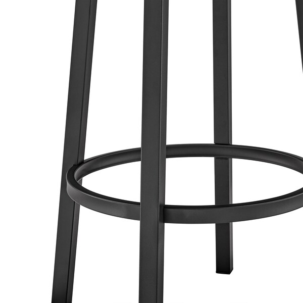 Armen Living Lorin 30" Bar Height Swivel Bar Stool in Black Finish and Gray Faux Leather - LCLRBAMBVG30