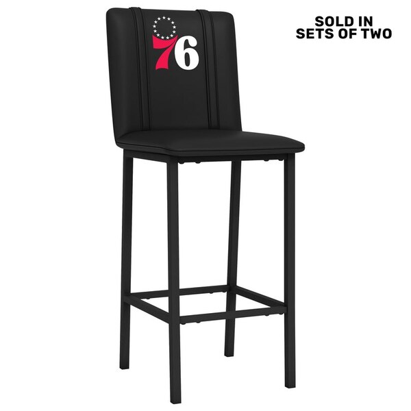 Dreamseat Bar Stool 500 with Philadelphia 76ers Secondary, 2PK - XZ500BSDBLK-PSNBA32013A