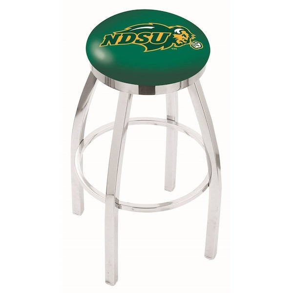 Holland Bar Stool Co 30" Chrome North Dakota State Swivel Bar Stool, Accent Ring - L8C2C30NDAKST-G