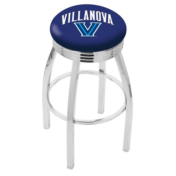 Holland Bar Stool Co 30" Chrome Villanova Swivel Bar Stool, Accent Ring - L8C3C30VILNVA