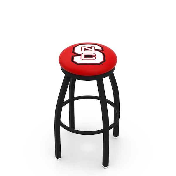 Holland Bar Stool Co 30" Blk Wrinkle North Carolina State Swivel Bar Stool, Accent Ring - L8B2B30NCARST