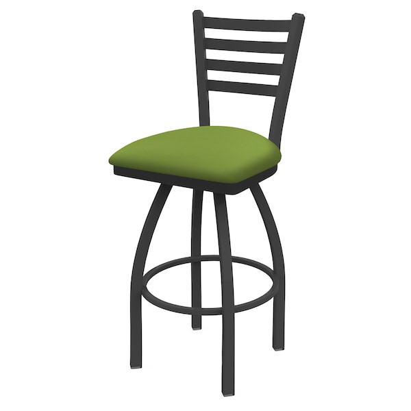 Holland Bar Stool Co 30" Swivel Bar Stool, Pewter Finish, Canter Kiwi Green Seat - 41030PW009