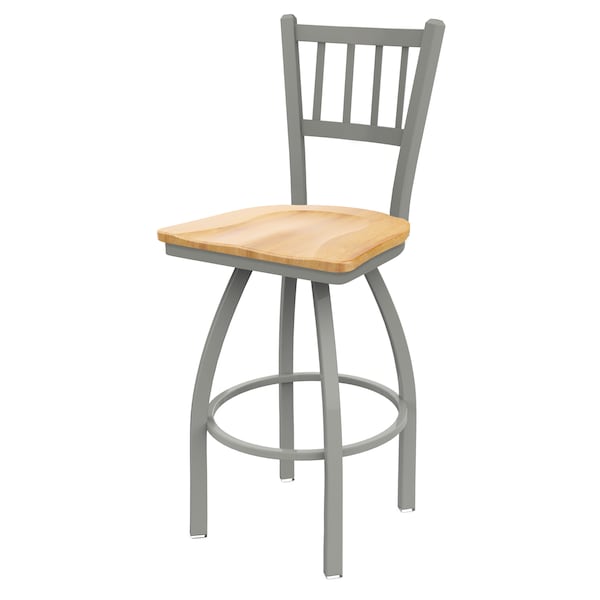 Holland Bar Stool Co 30" Swivel Bar Stool, Nickel Finish, Nat Maple Seat - 81030ANNATMPL