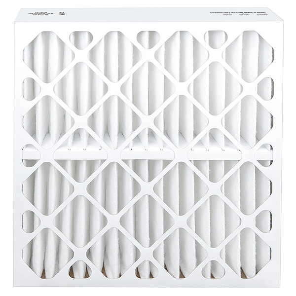 Zoro Select 24x24x4 Pleated Air Filter, High Capacity, Synthetic, MERV 13, 1.0 to 3.0 micron - 60RD89