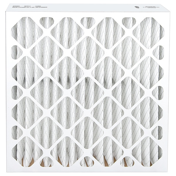 Zoro Select 24x24x4 Pleated Air Filter, High Capacity, Synthetic, MERV 13, 1.0 to 3.0 micron - 60RD89