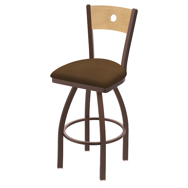 Holland Bar Stool Co 30" Swivel Counter Stool, Black Wrinkle, Nat Back, Rein Thatch Seat - 83030BZNATMPLB026
