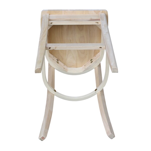 International Concepts Emily Bar Height Stool, 30" Seat Height, Unfinished - S-6173