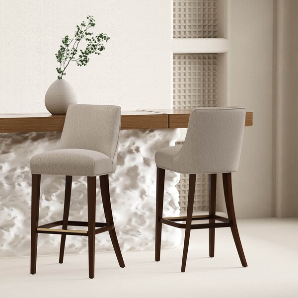 Manhattan Comfort Beever Barstool in Taupe - Set of 2 - 2-BS027-TP